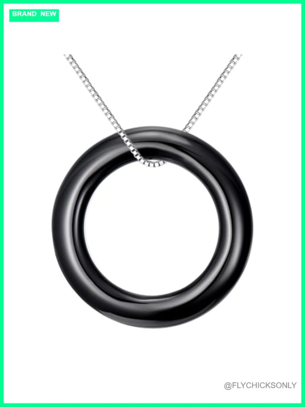 S925 Sterling Silver Circle Pendant Necklace 18in Extender Women